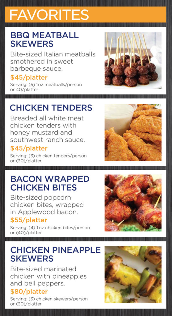 Appetizer Party Platters at Shenanigans. Appetizer Menu. 