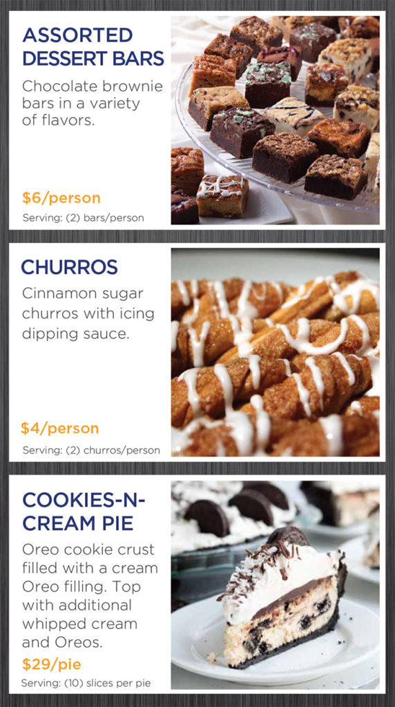 Party Dessert Menu. Dessert Menu